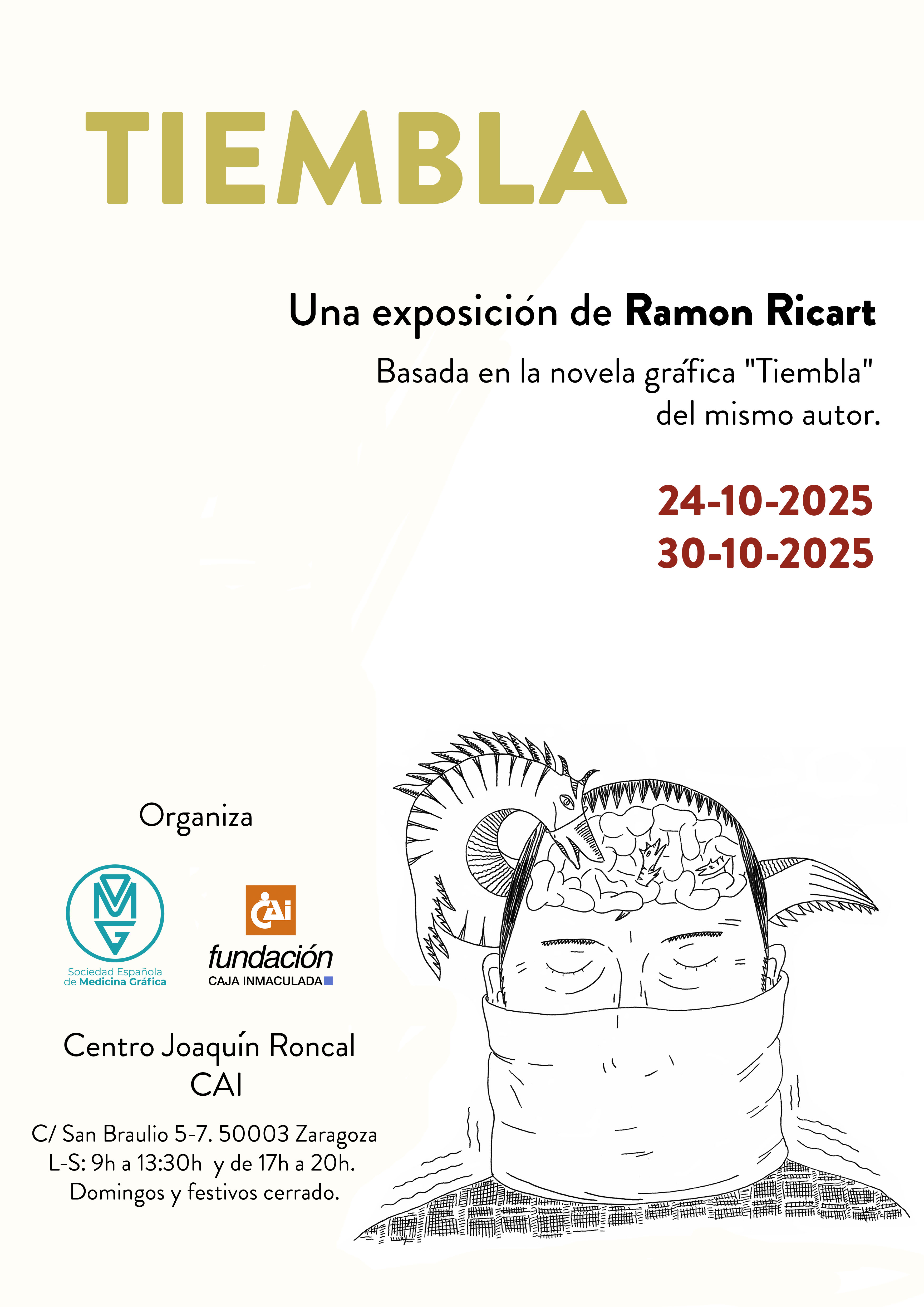 "Tiembla". Una exposición de dibujos originales de la novela gráfica del artista Ramon Ricart.
