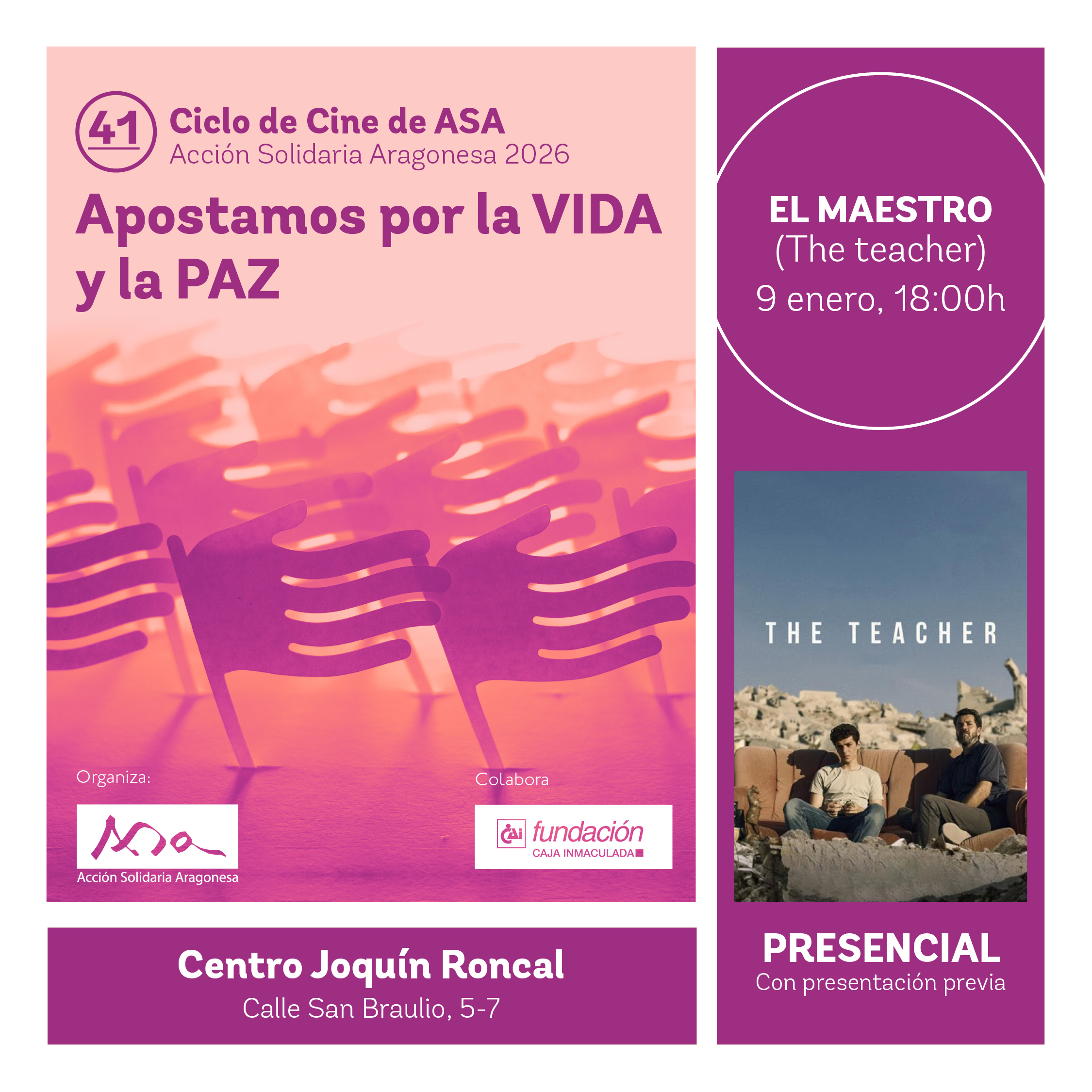 41 Ciclo de cine de ASA. "El maestro" (The teacher), de Farah Nabulsi. 115 min. Palestina. 2023