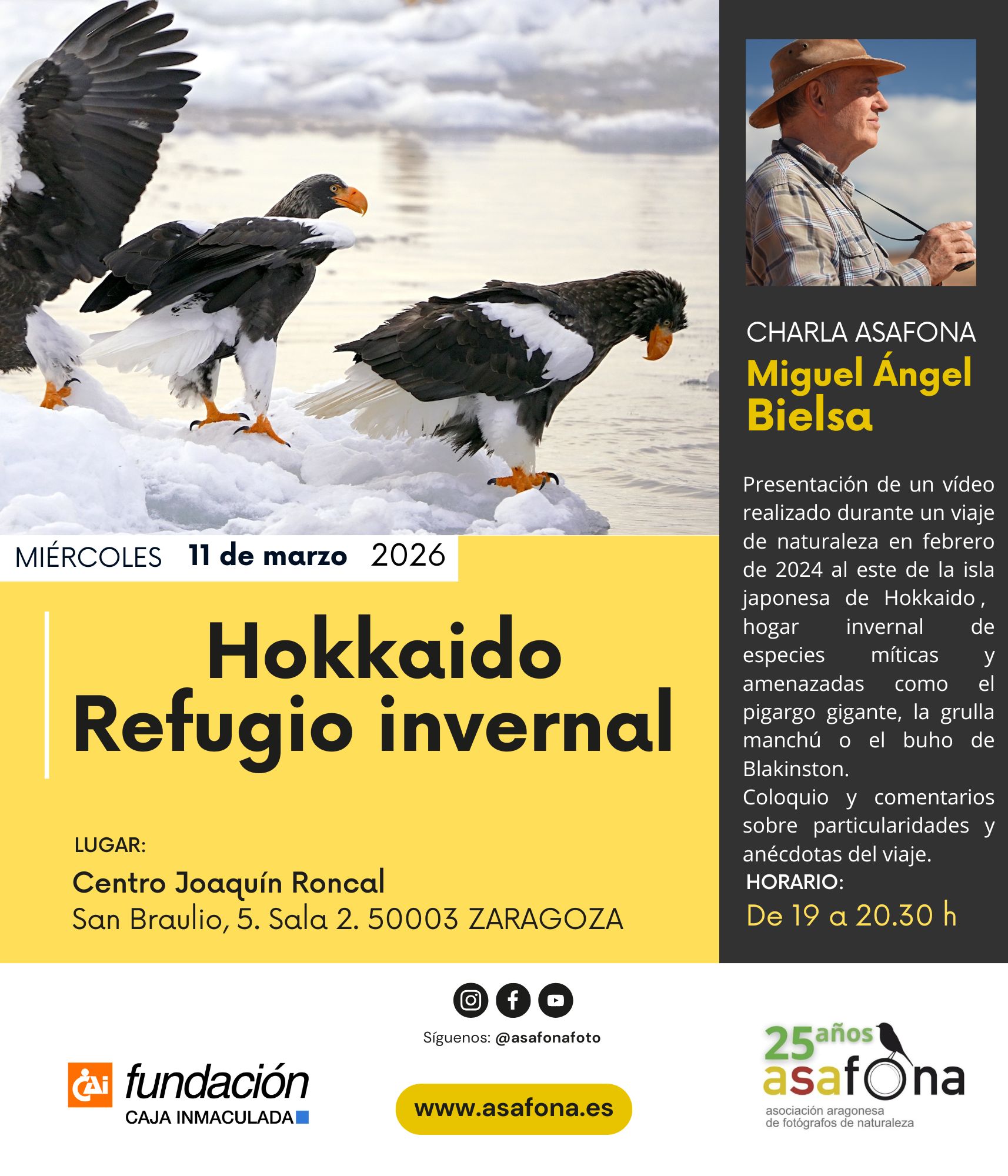 Charla-proyección de fotografía de naturaleza.