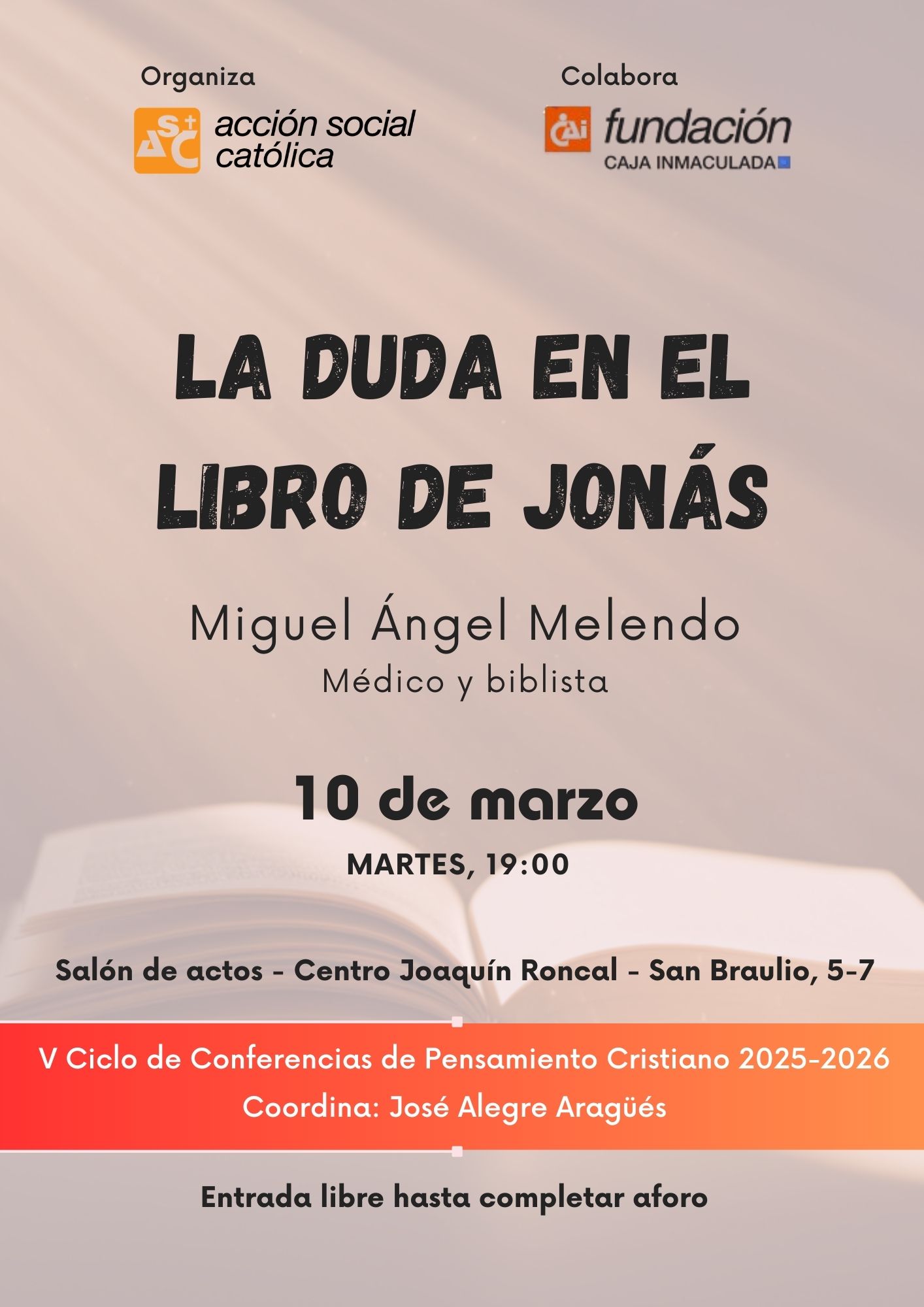 V Ciclo conferencias Pensamiento cristiano: La duda en el libro de Jonás